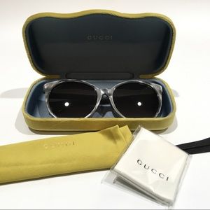 Gucci GG Black Pearl Acetate Round Sunglasses -NEW